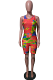 Casual Pineapple Cloth Print Vest Shorts Sets T211