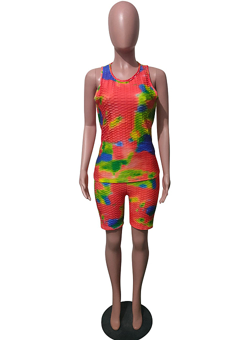 Casual Pineapple Cloth Print Vest Shorts Sets T211