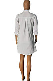 Euramerican Women Loose Pure Color Cardigan T Shirt/Shirt Dress AWL5887