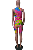 Casual Pineapple Cloth Print Vest Shorts Sets T211