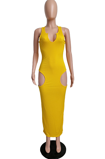 Sping Summer Vest Deep V Cultivate One's  Morality Sexy Long Dress LML240