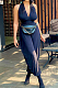 Euramerican Pure Color Loose Bind Wide Leg Jumpsuits QSS51015