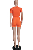 Casual Sports Pure Color T Shirt Shorts Two Piece LML248