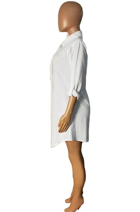 Euramerican Women Loose Pure Color Cardigan T Shirt/Shirt Dress AWL5887