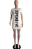 Summer Personnality Letter Printing Fashion Dress JG050