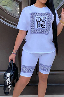 Fshion Casual Print Short Sleeve Shorts Sets T210