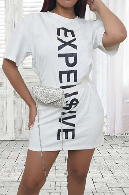 Summer Personnality Letter Printing Fashion Dress JG050