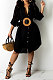 Euramerican Women Loose Pure Color Cardigan T Shirt/Shirt Dress AWL5887