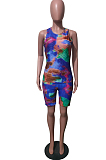 Casual Pineapple Cloth Print Vest Shorts Sets T211