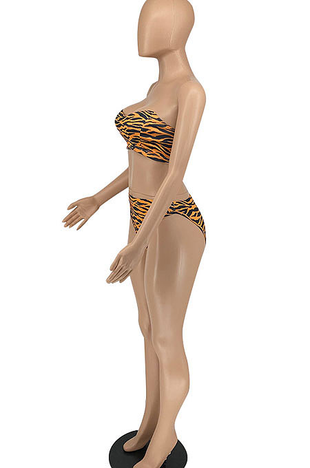 Tiger Pattern Sexy Trendy Casual Two Pieces Swimsuits AFM2030