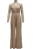 Sexy Fashion Net Yarn Spliced Bind Wide Leg Jumpsuits SMR10019