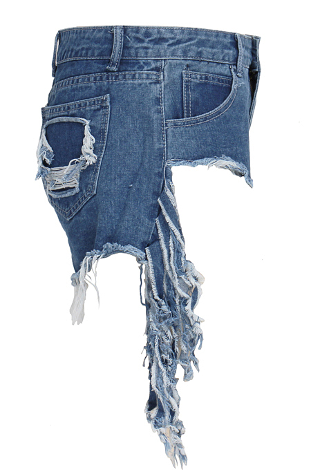 Fashion Cultivate One's Morality Water Washing Tassel Cowboy Shorts SMR2271