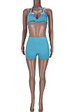 Fashion Sexy Low Bosom Condole Belt Vest Sport Shorts Sets MDF5235