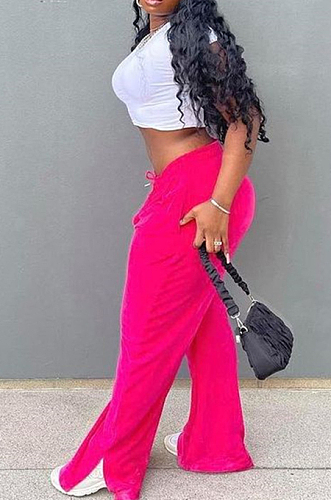 Fashion Casual Loose Open Fork Wide Legged Pants F88369