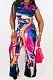 Fashion Casual Tie Dye Printing Short Sleeve Long Pants Two Piece WJ5041 