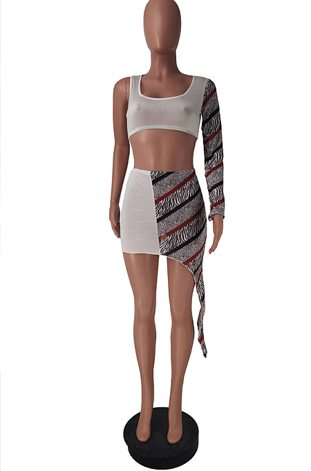 Sexy Beach Net Yarn Perspective Spliced Elastic Two Piece ZDD31136