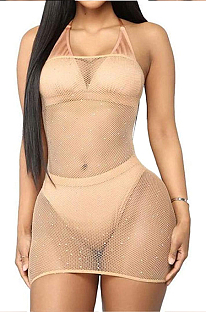 Sexy Fashion Net Yarn Beach Bood Tube Top Dress SMR10045