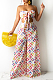 Euramerican Summer Positioning Print Boob Tube Top Long Pants Two Piece ZDD31138