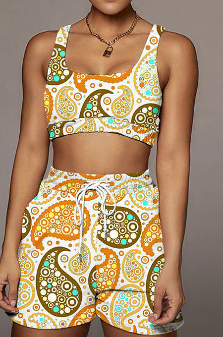 Casual Bohemian Printing Fashion Beach Sports Sets F88365