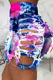Sexy Hole Colorful Tie Dye Cowboy Shorts SMR2428