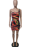 Euramerican Fashion Casual Printing Mini Dress T223