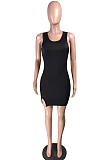 Summer Prue Color Open Fork Casual Super Elastic Pit Bar Dress YMT6208
