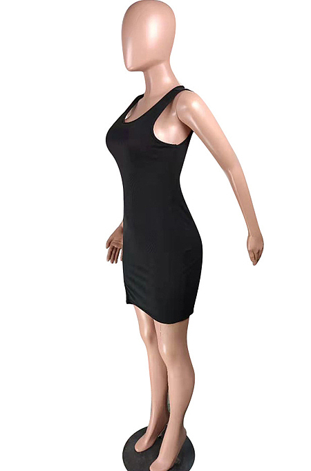 Summer Prue Color Open Fork Casual Super Elastic Pit Bar Dress YMT6208