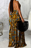 Euramerican Sexy Loose V Neck Sling Printing Long Dress SMR10300