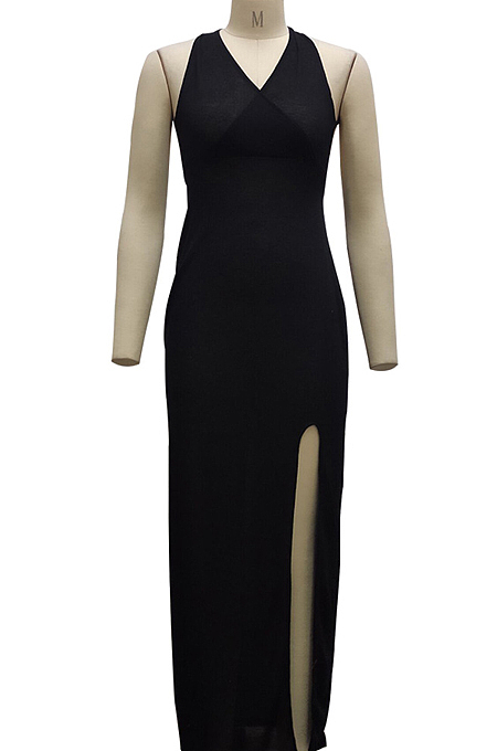 Night Club Stretch Net Yarn Fashion Long Dress SMR10105
