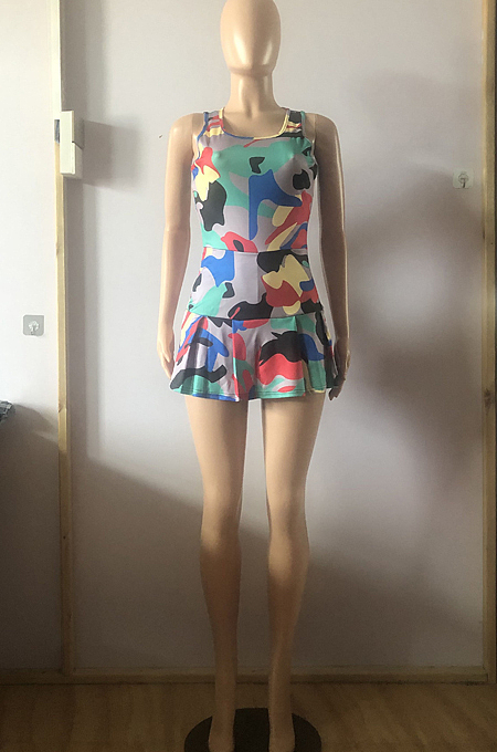 Sports Vest Cultivate One's Morality Culottes Jumpsuit DMM8178