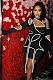Black Sexy Pure Color Irregularity Tight Night Club Long Sleeve Dress LM1095-1
