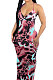 Red Condole Belt V Neck Sleeveless Fashion Sexy Long Dress DY6969-2