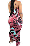 Red Condole Belt V Neck Sleeveless Fashion Sexy Long Dress DY6969-2