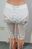 Sexy High-Waist Half Pants Mesh Perspective Shorts LE1035