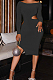 Black Fashion Casual A Word Shoulder Long Sleeve Hole Backless Dress LSZ91168-4