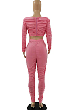 Pink Women Fashion Ruffel Casual Jumpsuits LSZ9023