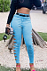 Sky Blue Euramerican Fashion Casual Hole Jeans LSZ91169-5