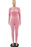 Pink Women Fashion Ruffel Casual Jumpsuits LSZ9023