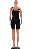 Black Fashion Ruffel Drawshing Sling jumpsuit LSZ91170-1