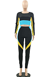 Black Print Spliced Fashion Casusl Sports Sets LSZ9022