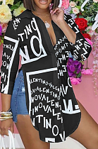 Black Letters Personality Long Sleeve Print Shirts SRX6318-11