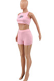 Pink Casual Sexy Vest Shorts Sets PY810-1