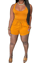 Yellow Sexy Vest Shorts Stakerope Casual Shorts Sets SFM0274-3
