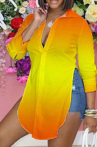 Yellow Personality Long Sleeve Print Shirts SRX6318-3