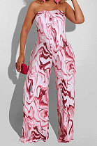 Wine Red Off Shoulder Sexy Casaul Contain Pocket Wide Leg Jumpsuits PY806-2