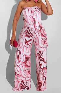 Wine Red Off Shoulder Sexy Casaul Contain Pocket Wide Leg Jumpsuits PY806-2