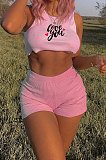 Pink Casual Sexy Vest Shorts Sets PY810-1