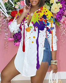 Print Splash-Ink Personality Long Sleeve Print Shirts SRX6318-7