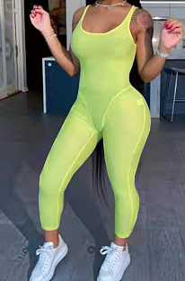 Neon Green Fashion Vest Sexy Bodycon Jumpsuits TK6183-5