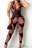 Red Euramerican Fashion Chain Knotted Strap Bodycon Jumpsuits ZS0394-2